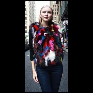 Multi Colored Fox Fur Vest